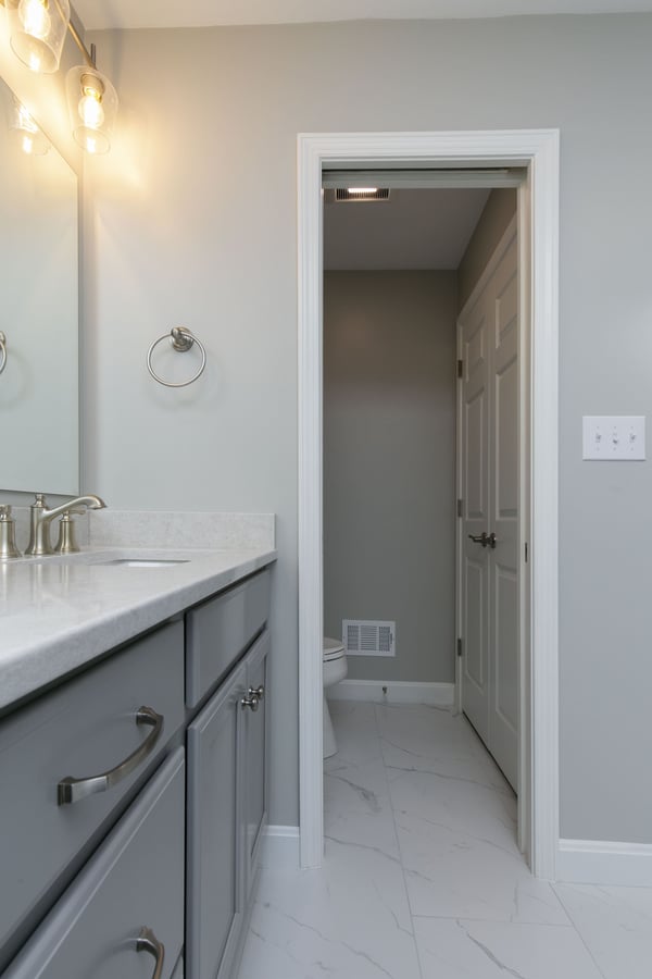 Marble White Flooring and Seperate Room with Toliet