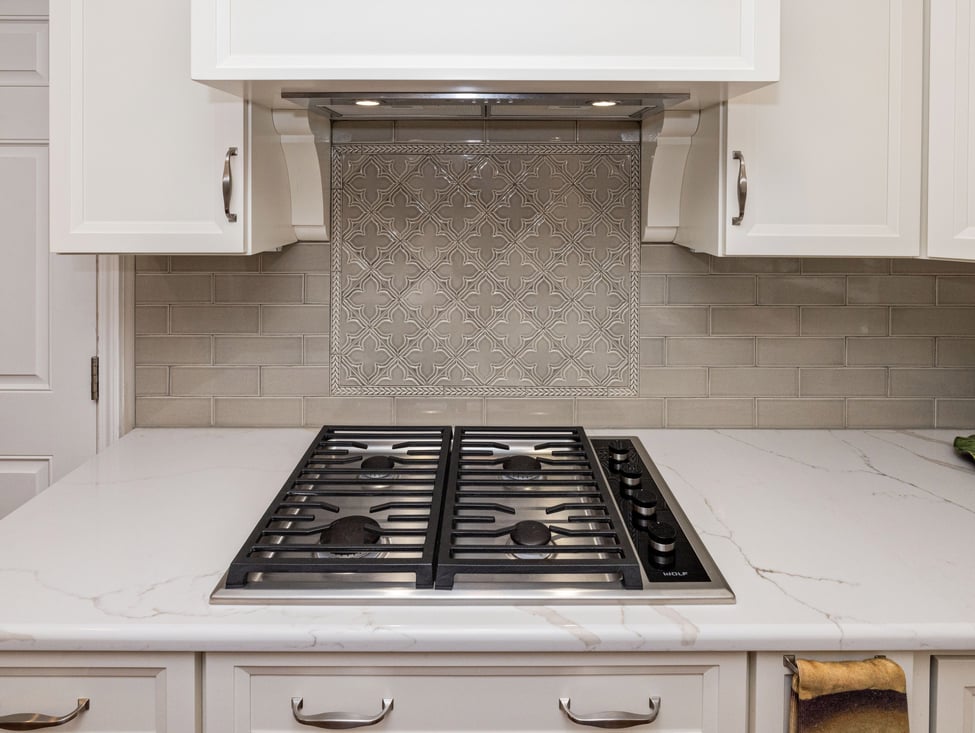 Gray Glass Mosaic Tile Backsplash |Louisville Handyman & Remodel